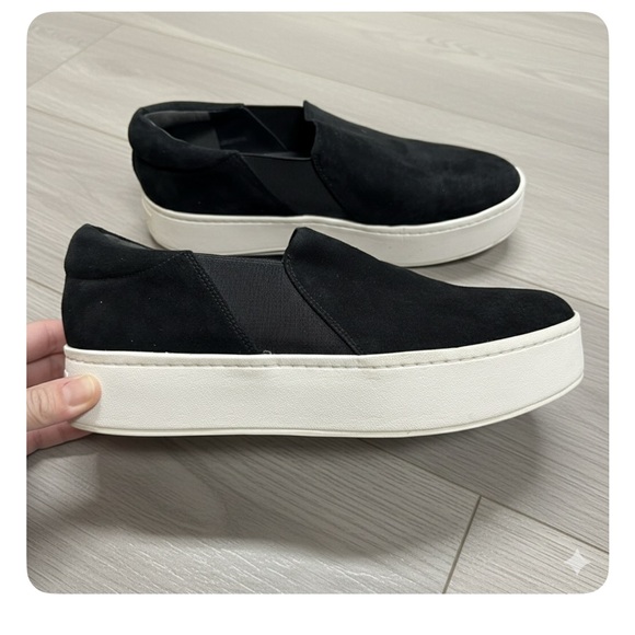 Vince Women's Black Suede Warren Slip On Loafer Sneakers 9 - Picture 3 of 10